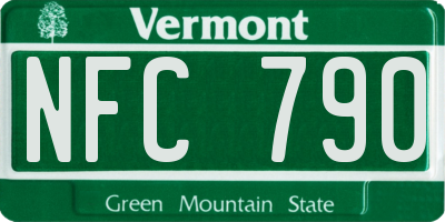 VT license plate NFC790
