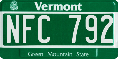 VT license plate NFC792