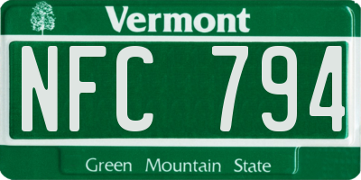 VT license plate NFC794