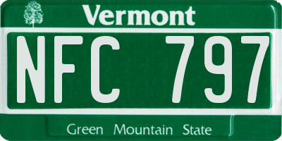 VT license plate NFC797