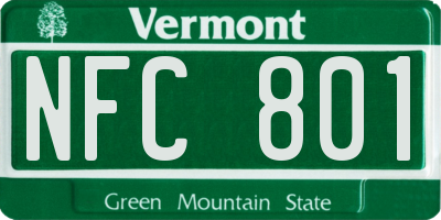 VT license plate NFC801