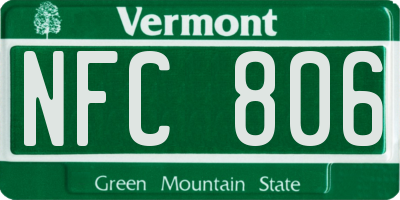 VT license plate NFC806