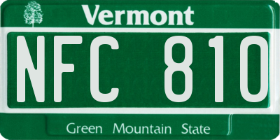 VT license plate NFC810