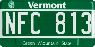 VT license plate NFC813
