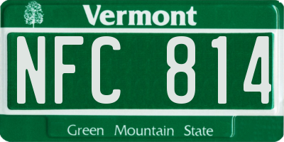 VT license plate NFC814