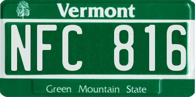 VT license plate NFC816