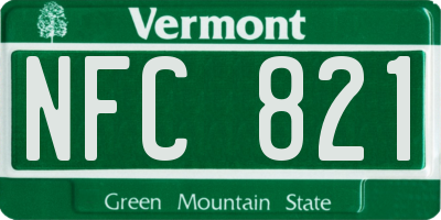 VT license plate NFC821
