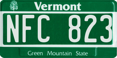 VT license plate NFC823