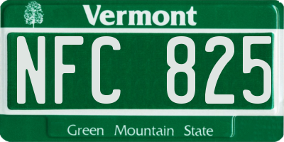 VT license plate NFC825