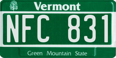 VT license plate NFC831