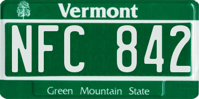 VT license plate NFC842