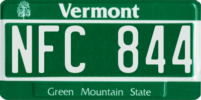 VT license plate NFC844