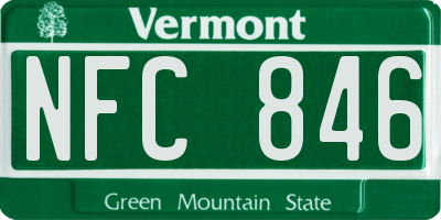 VT license plate NFC846
