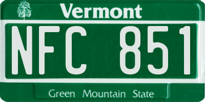 VT license plate NFC851