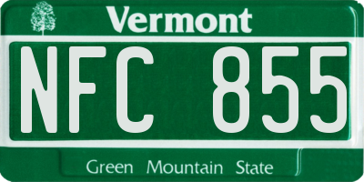 VT license plate NFC855