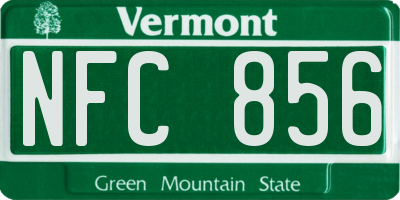 VT license plate NFC856