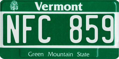 VT license plate NFC859