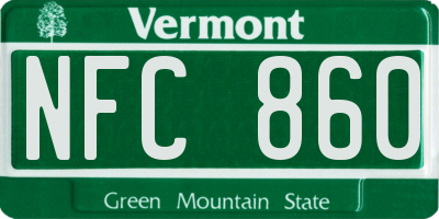 VT license plate NFC860