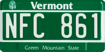 VT license plate NFC861