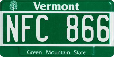 VT license plate NFC866