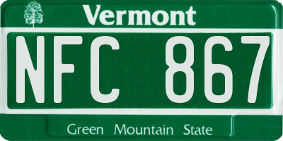 VT license plate NFC867