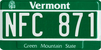 VT license plate NFC871
