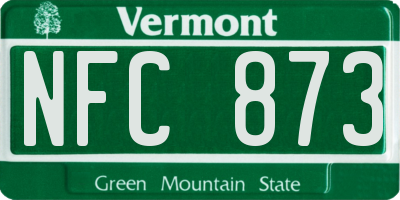 VT license plate NFC873