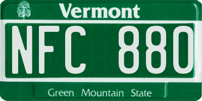 VT license plate NFC880