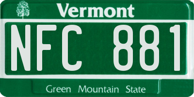 VT license plate NFC881