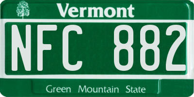 VT license plate NFC882