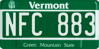 VT license plate NFC883