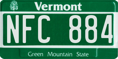 VT license plate NFC884