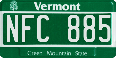 VT license plate NFC885