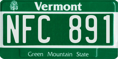 VT license plate NFC891
