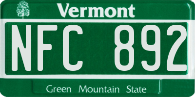 VT license plate NFC892