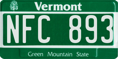 VT license plate NFC893