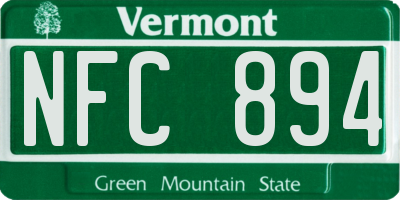 VT license plate NFC894