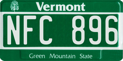 VT license plate NFC896