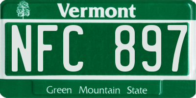 VT license plate NFC897