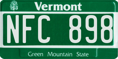VT license plate NFC898