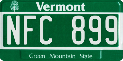 VT license plate NFC899