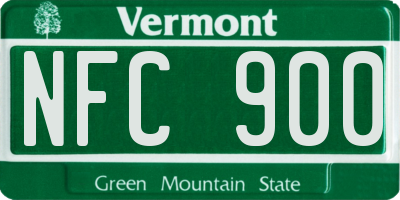 VT license plate NFC900