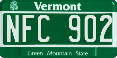VT license plate NFC902