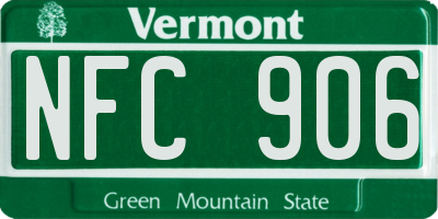 VT license plate NFC906