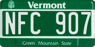 VT license plate NFC907