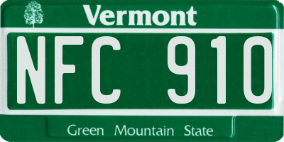VT license plate NFC910