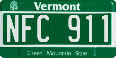 VT license plate NFC911