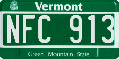VT license plate NFC913