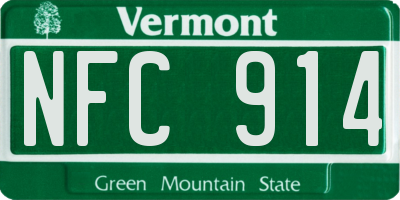 VT license plate NFC914