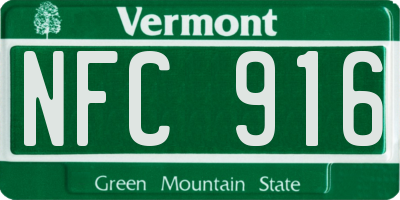VT license plate NFC916